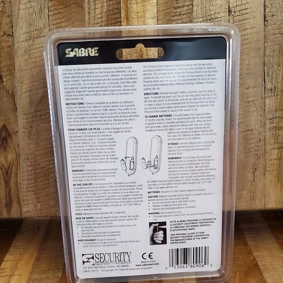 Sabre Personal Alarm with key ring - Picture 2 of 2